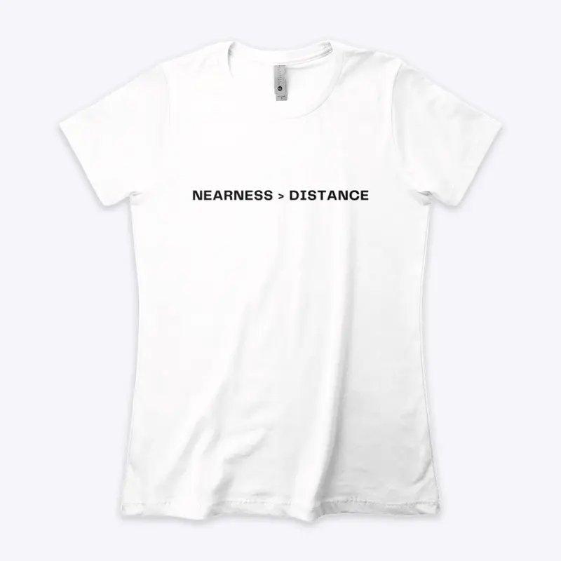 nearness/distance black letters