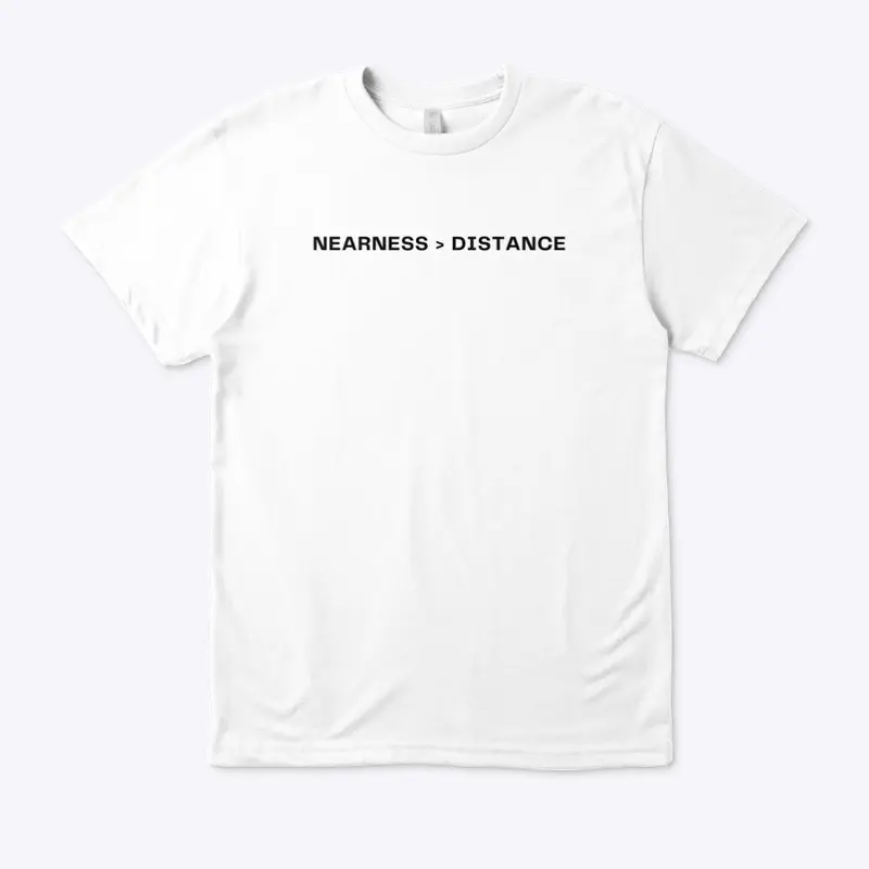 nearness/distance black letters