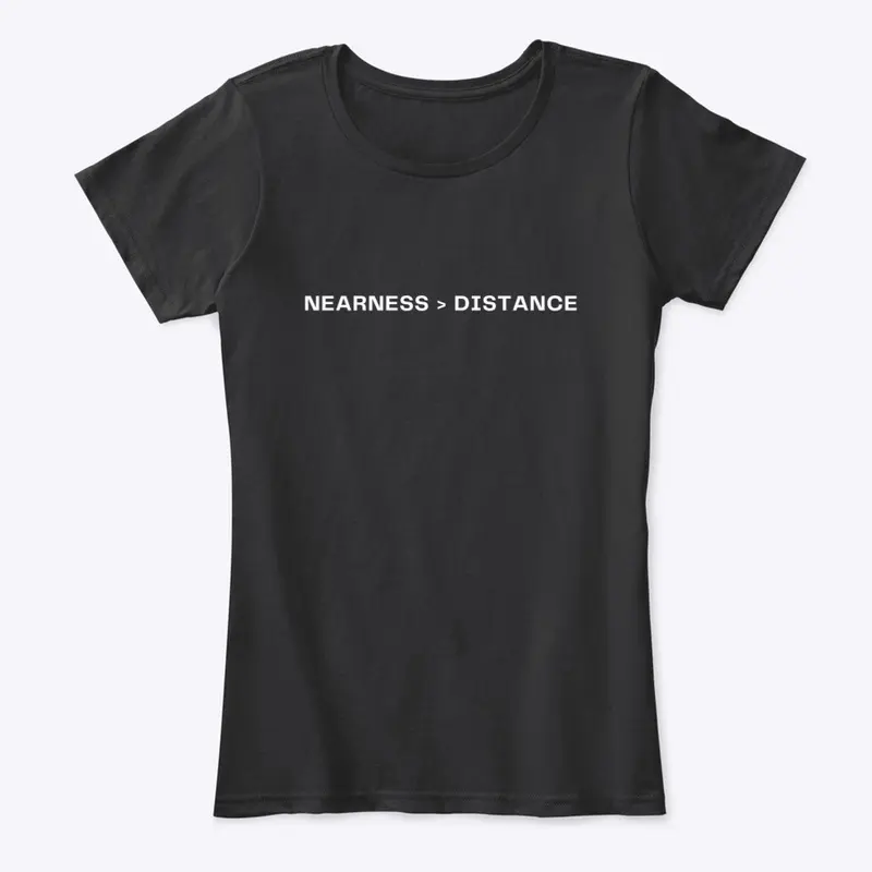 nearness/distance white letters