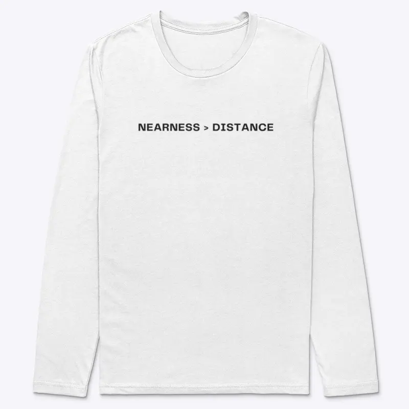 nearness/distance black letters