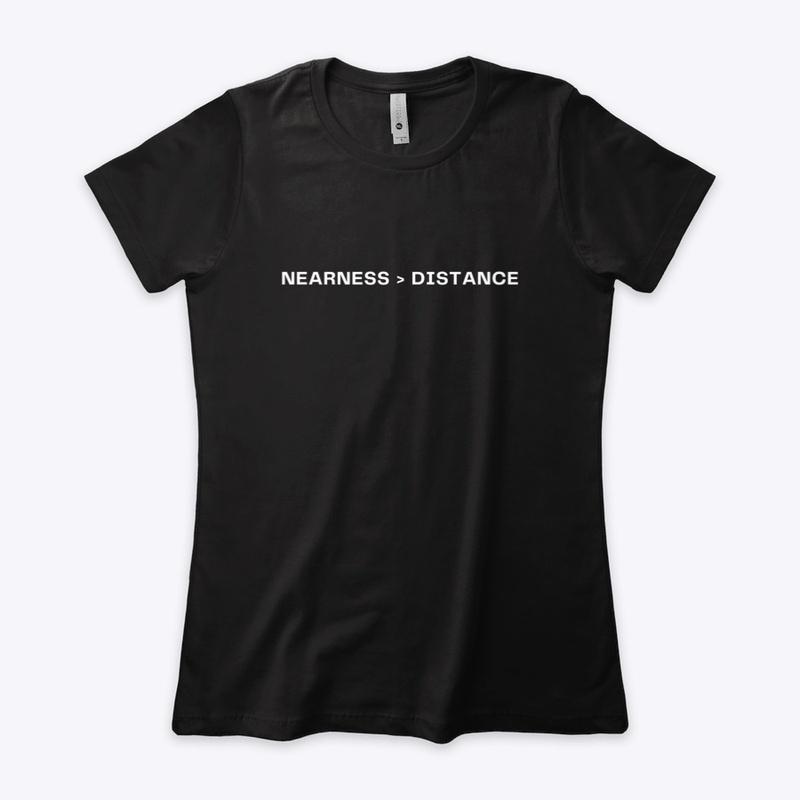 nearness/distance white letters