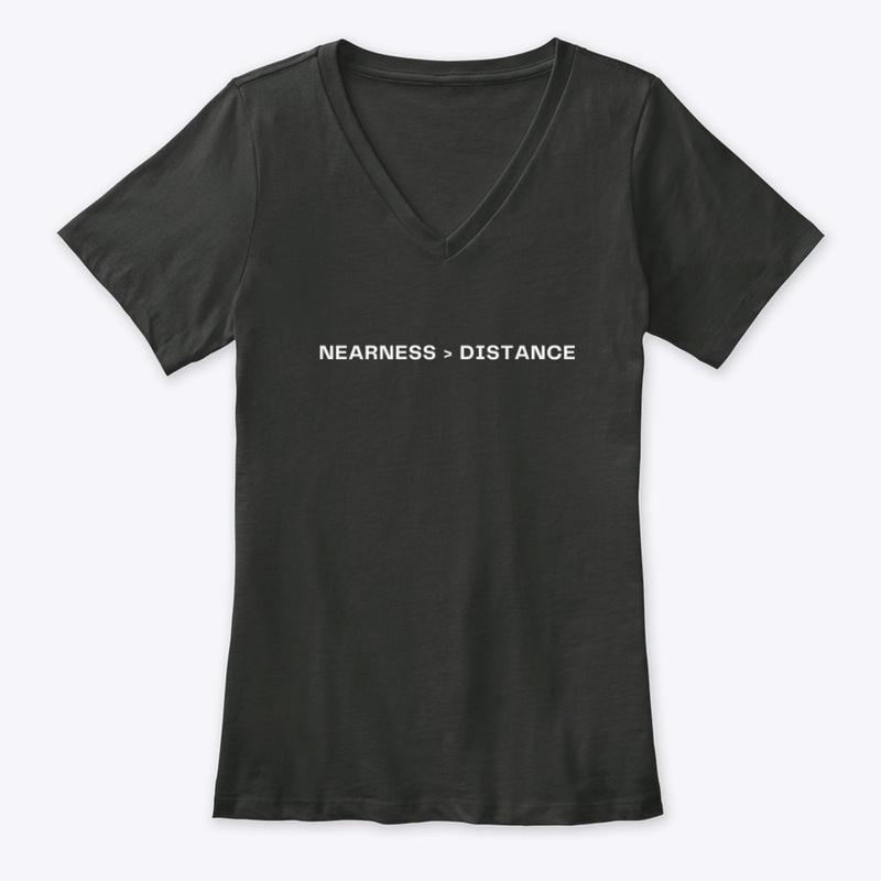 nearness/distance white letters