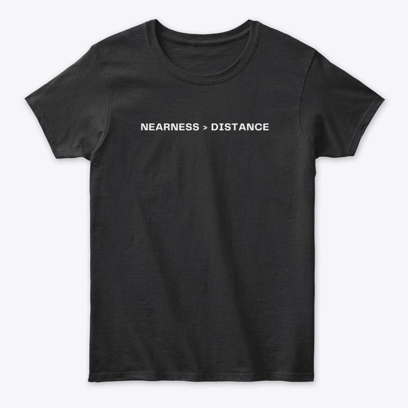 nearness/distance white letters