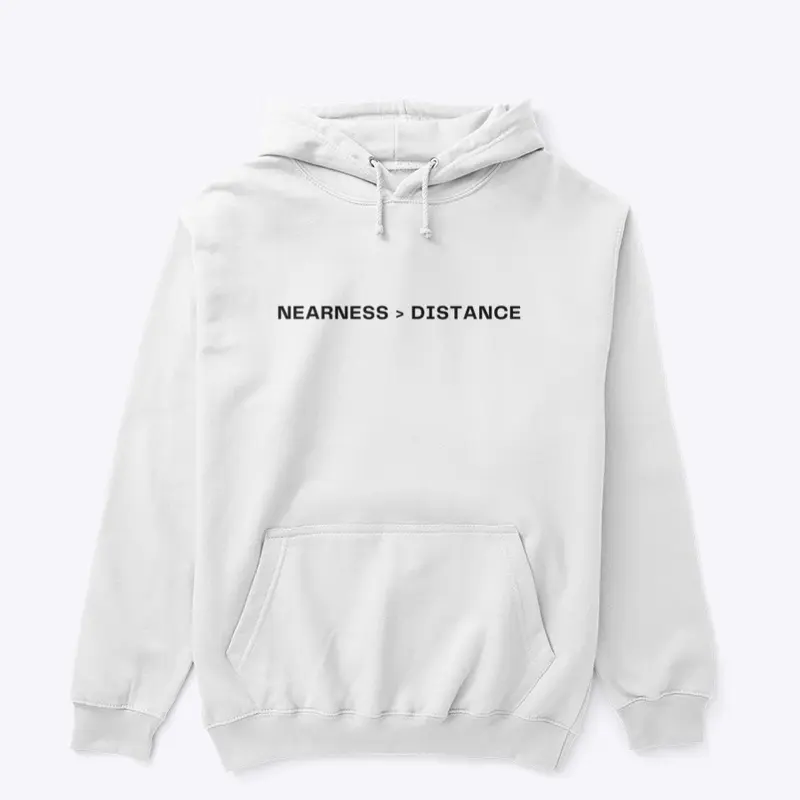 nearness/distance black letters