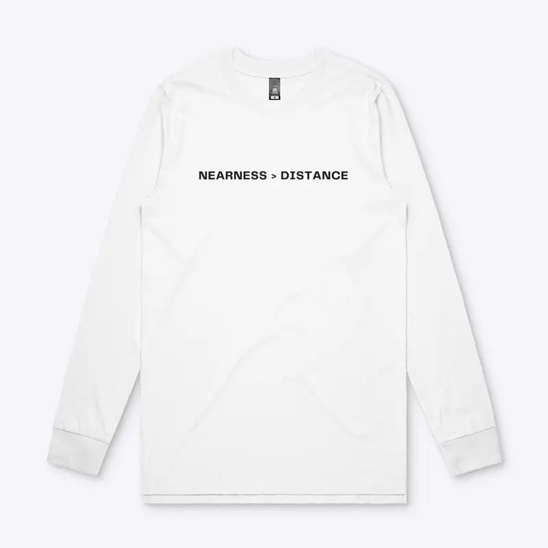 nearness/distance black letters