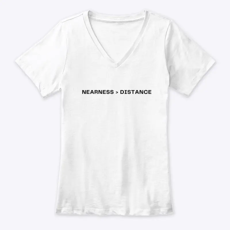 nearness/distance black letters