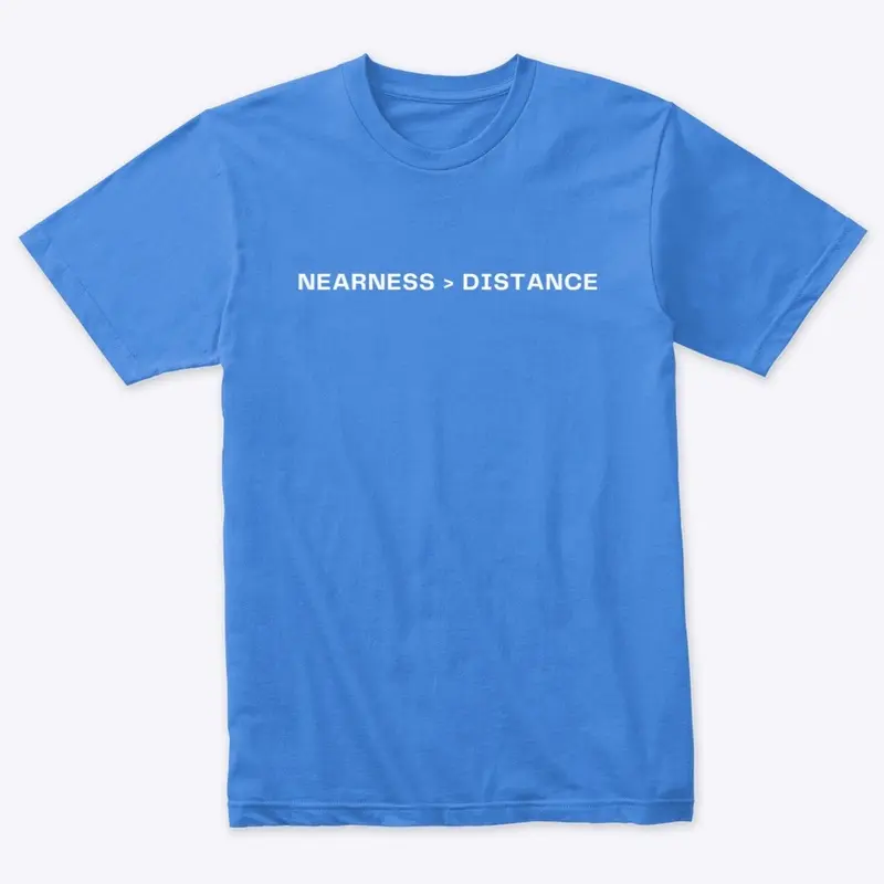 nearness/distance white letters