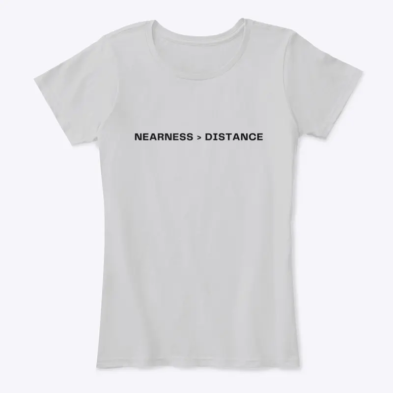 nearness/distance black letters