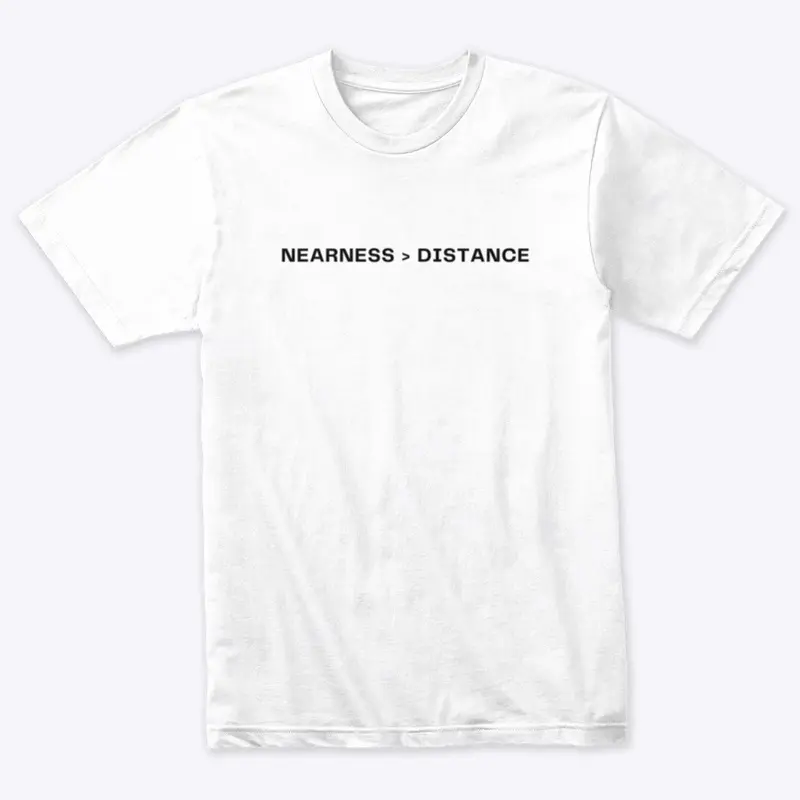 nearness/distance black letters