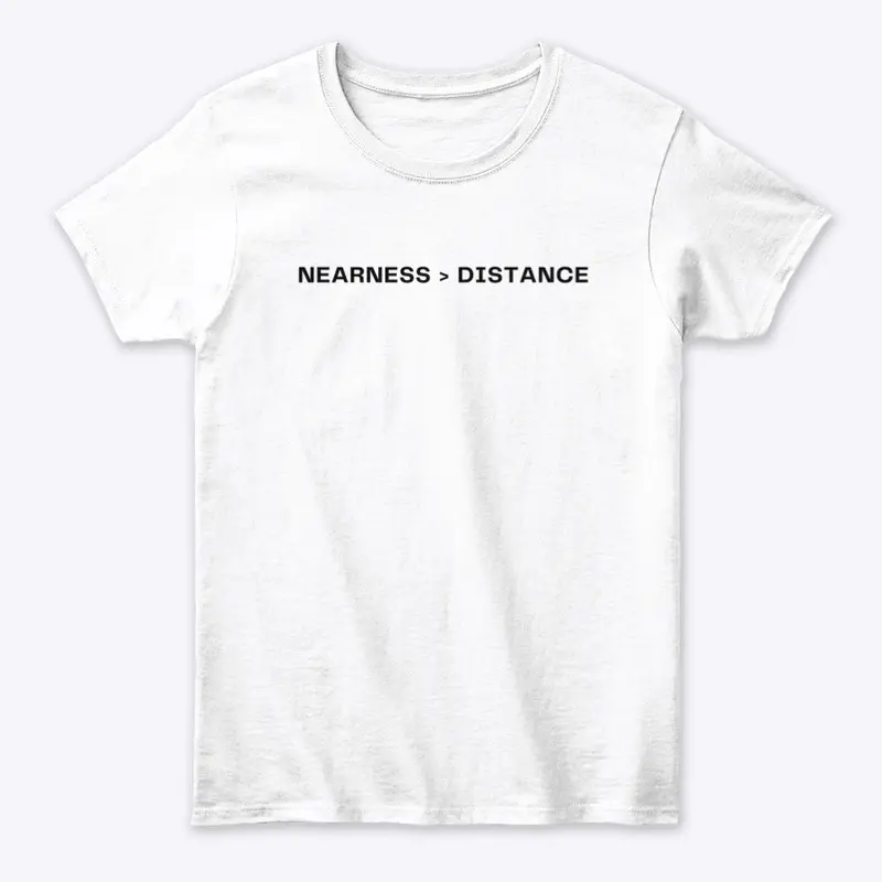 nearness/distance black letters