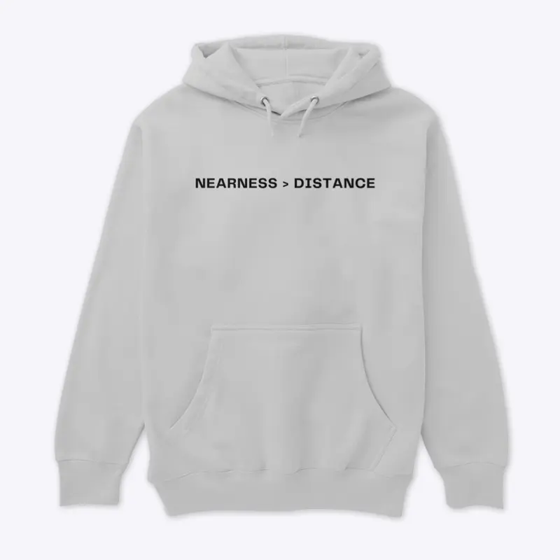 nearness/distance black letters